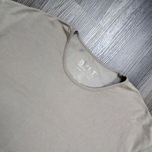 BYLT T Shirt Mens XL Beige Drop Cut Short Sleeve Premium Basics Tee